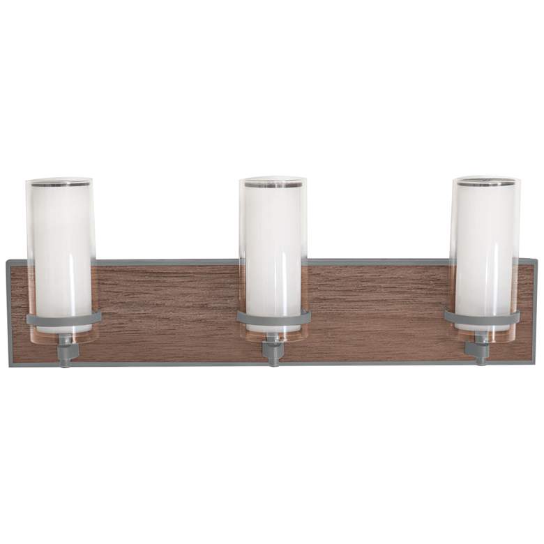 Image 1 Arden 23 3/4" Wide Walnut and Nickel 3-Light LED Bath Light