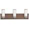 Arden 23 3/4" Wide Walnut and Nickel 3-Light LED Bath Light