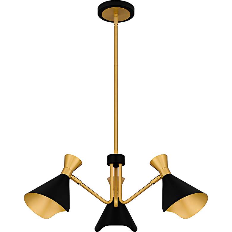Image 2 Arden 3-Light Matte Black Chandelier more views