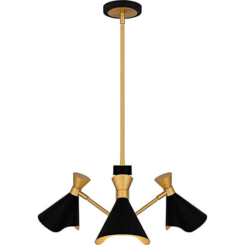 Image 3 Arden 3-Light Matte Black Chandelier more views