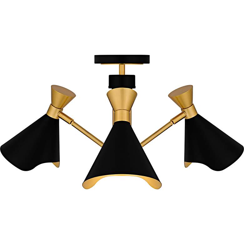 Image 3 Arden 3-Light Matte Black Semi-Flush Mount more views