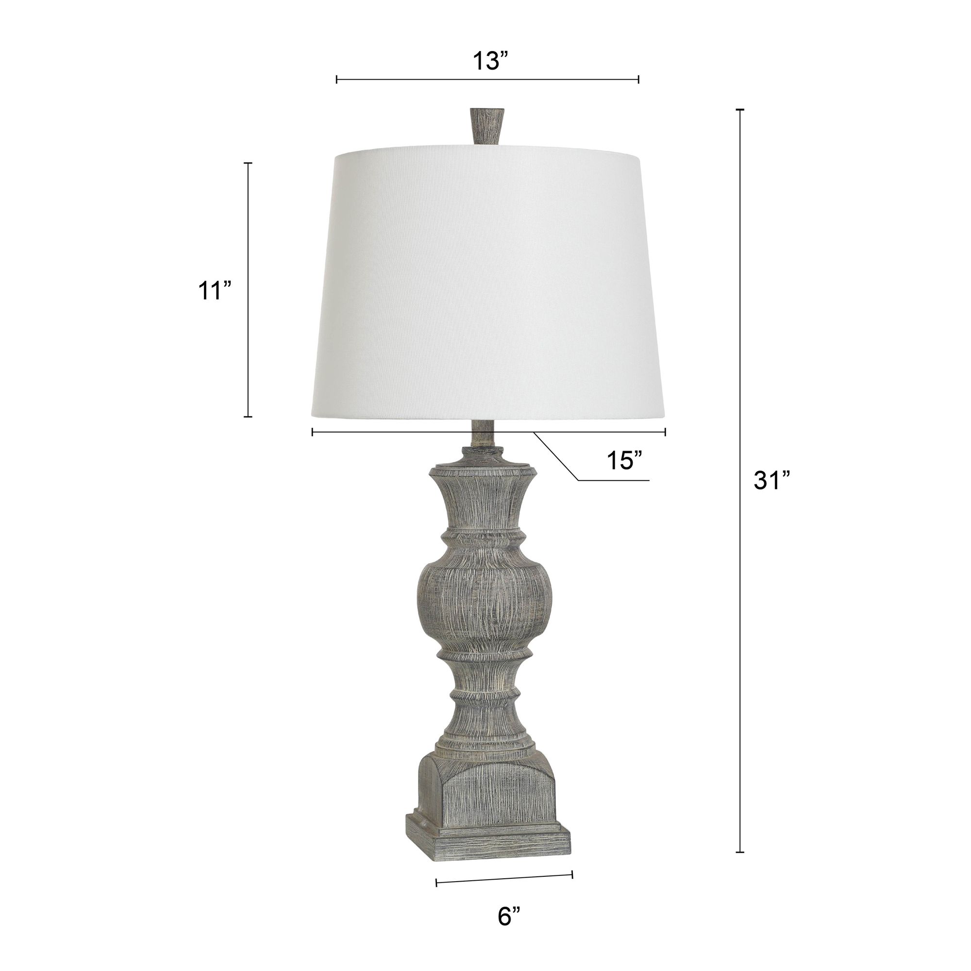 Arden 31.25" High Grey Polyresin Table Lamp