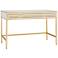 Arden 47 1/2"W Ivory and Brushed Brass 3-Drawer Vanity Table