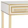 Arden 47 1/2"W Ivory and Brushed Brass 3-Drawer Vanity Table in scene