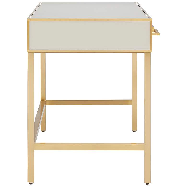 Image 7 Arden 47 1/2 inchW Ivory and Brushed Brass 3-Drawer Vanity Table more views