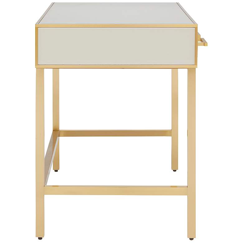 Image 7 Arden 47 1/2"W Ivory and Brushed Brass 3-Drawer Vanity Table more views