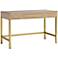 Arden 47 1/2"W Silver Peony and Brass 3-Drawer Vanity Table