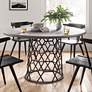 Arden 54" Wide Iron Concrete and Steel Round Dining Table in scene