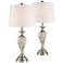 Arden Brushed Nickel Column Lamp Set of 2 with WiFi Smart Sockets