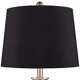 Image2 of Arden Brushed Nickel Twist Black Shade Table Lamps Set of 2 more views