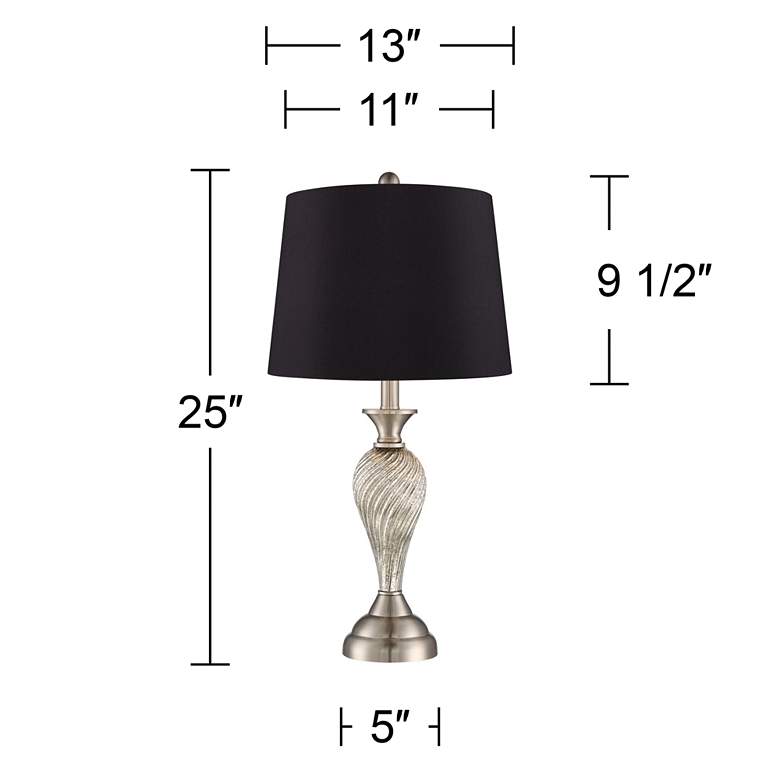 Image 5 Arden Brushed Nickel Twist Black Shade Table Lamps Set of 2 more views