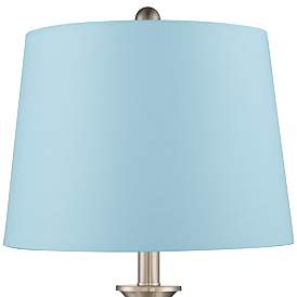 Image2 of Arden Brushed Nickel Twist Blue Hardback Table Lamps Set of 2 more views