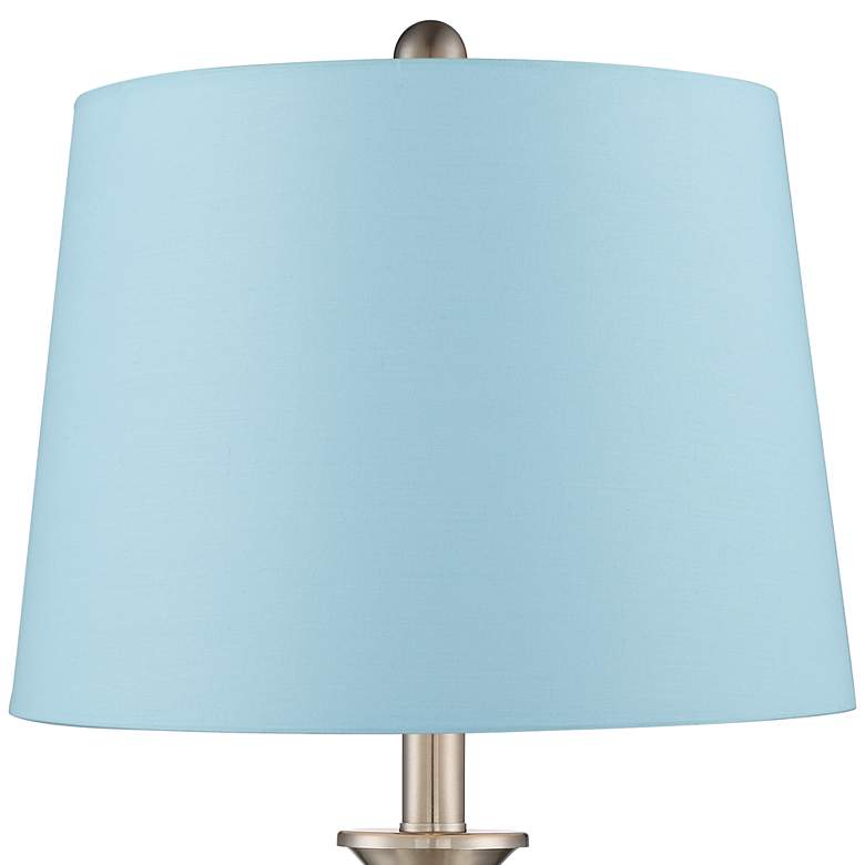 Image 2 Arden Brushed Nickel Twist Blue Hardback Table Lamps Set of 2 more views