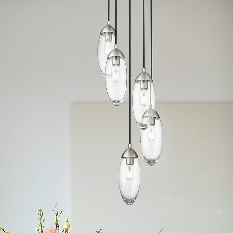 Image 1 Arden by Z-Lite Brushed Nickel 5 Light Chandelier