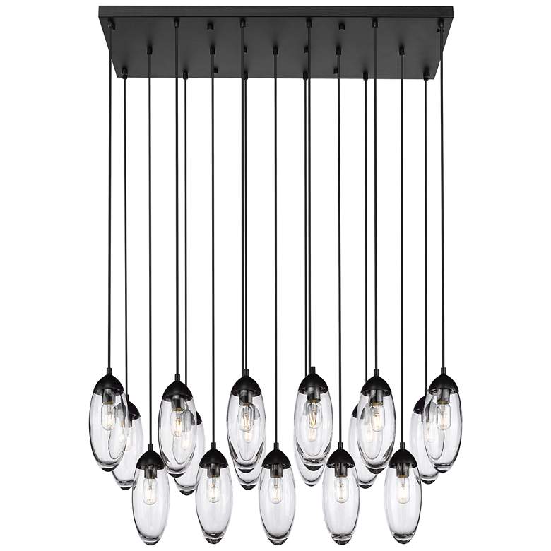 Image 1 Arden by Z-Lite Matte Black 17 Light Linear Chandelier