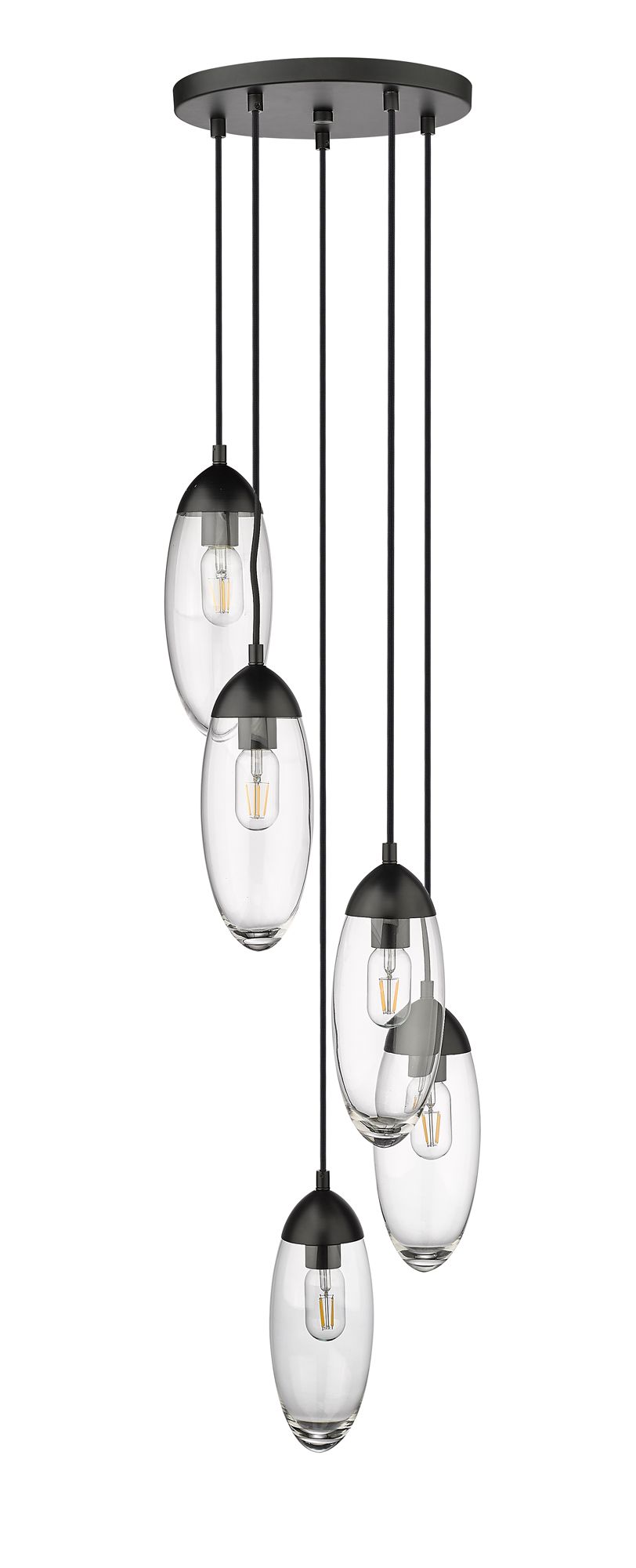 Arden by Z-Lite Matte Black 5 Light Chandelier