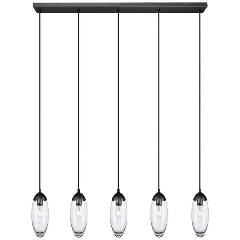 Image 1 Arden by Z-Lite Matte Black 5 Light Linear Chandelier