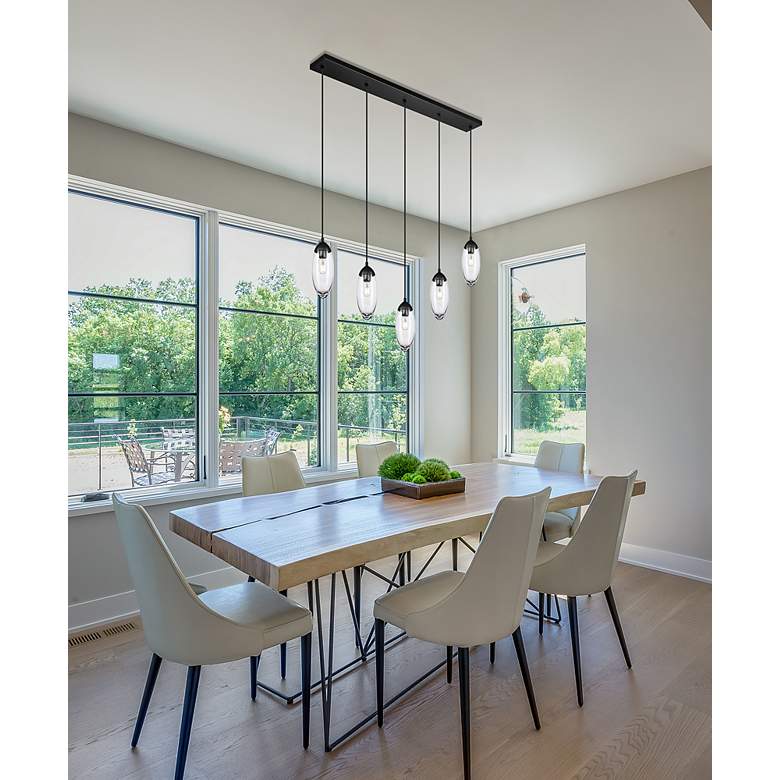 Image 3 Arden by Z-Lite Matte Black 5 Light Linear Chandelier more views