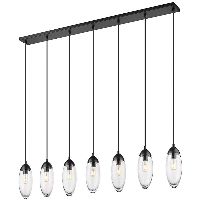 Image 2 Arden by Z-Lite Matte Black 7 Light Linear Chandelier