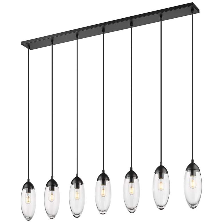 Image 1 Arden by Z-Lite Matte Black 7 Light Linear Chandelier