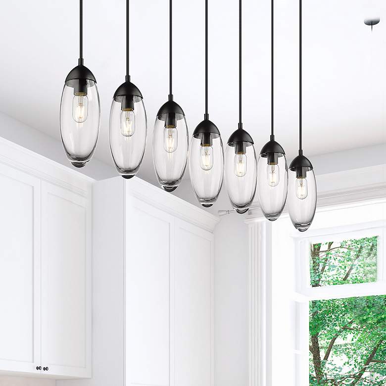 Image 1 Arden by Z-Lite Matte Black 7 Light Linear Chandelier
