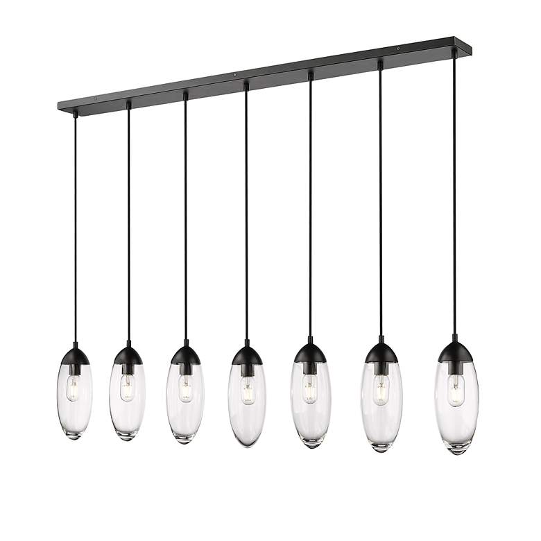 Image 6 Arden by Z-Lite Matte Black 7 Light Linear Chandelier more views