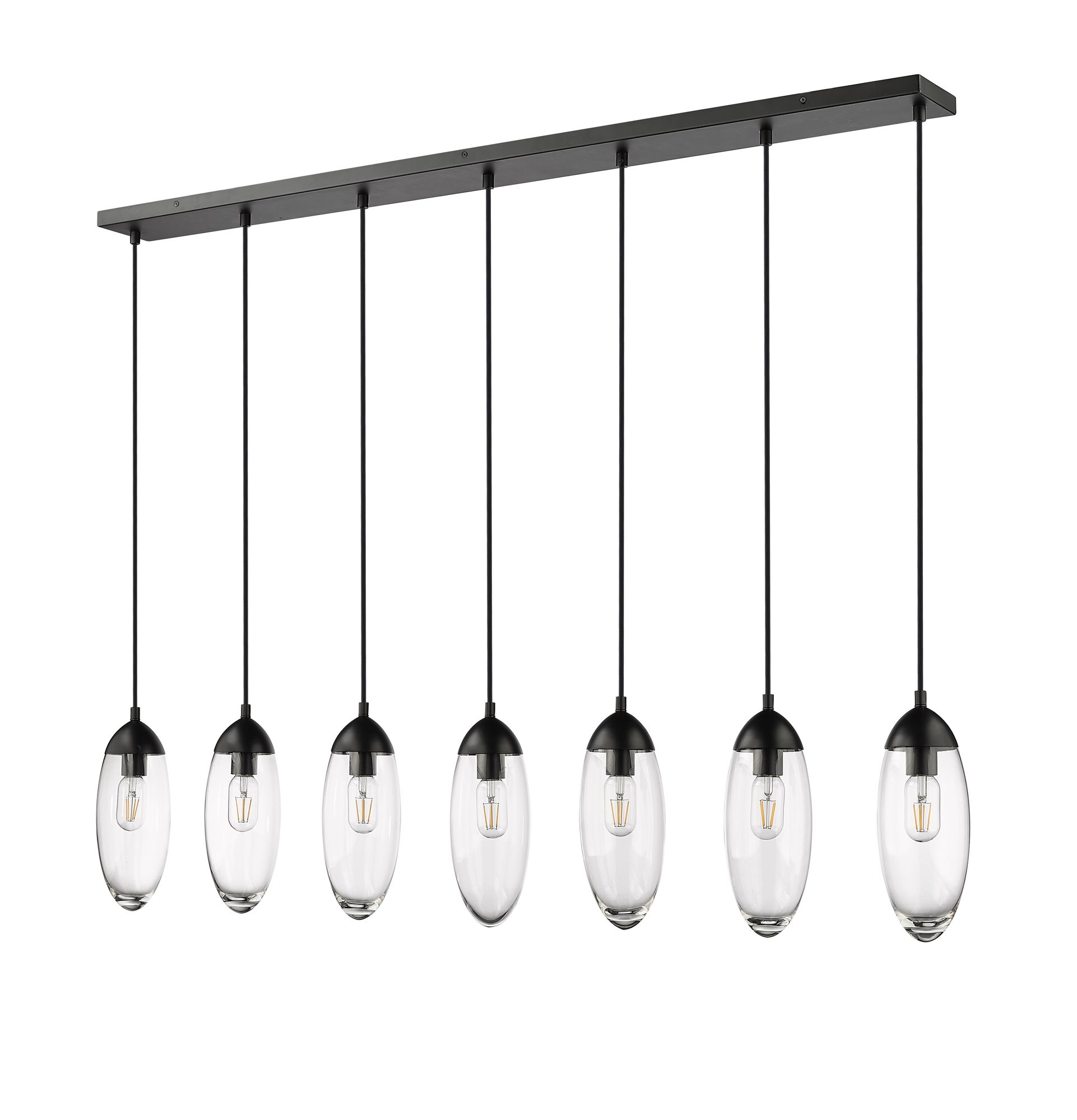 Arden by Z-Lite Matte Black 7 Light Linear Chandelier