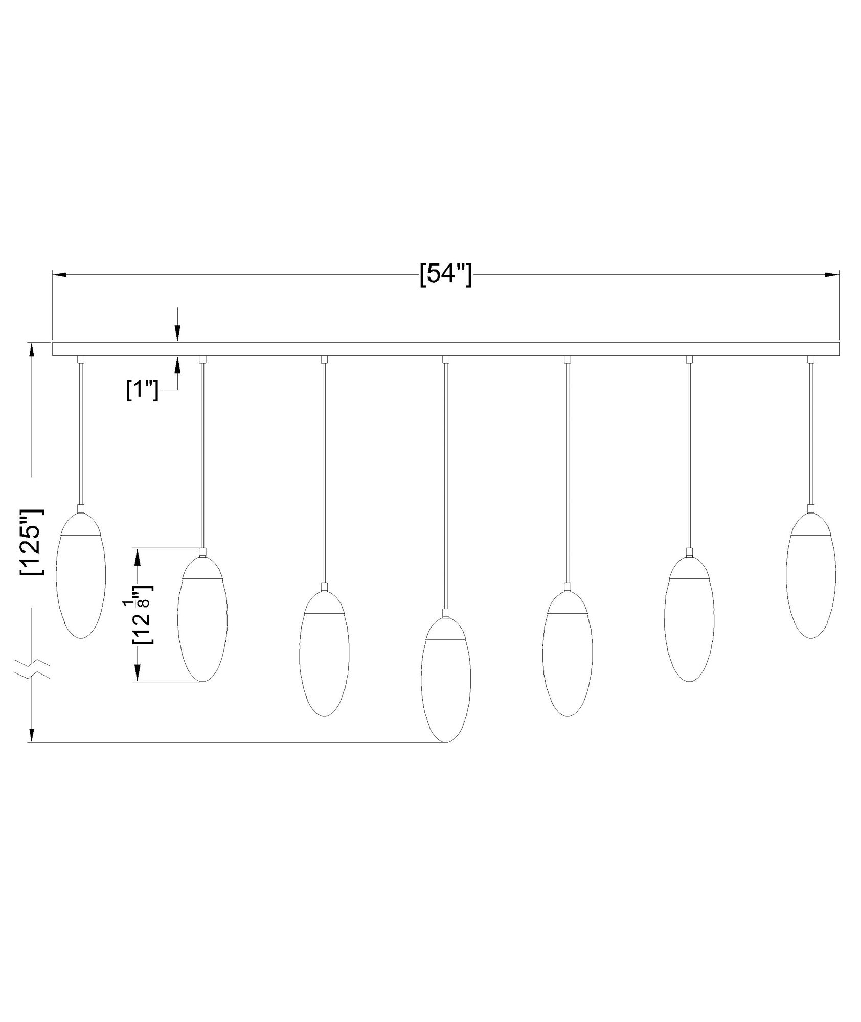 Arden by Z-Lite Matte Black 7 Light Linear Chandelier