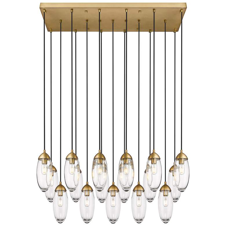 Image 1 Arden by Z-Lite Rubbed Brass 17 Light Linear Chandelier