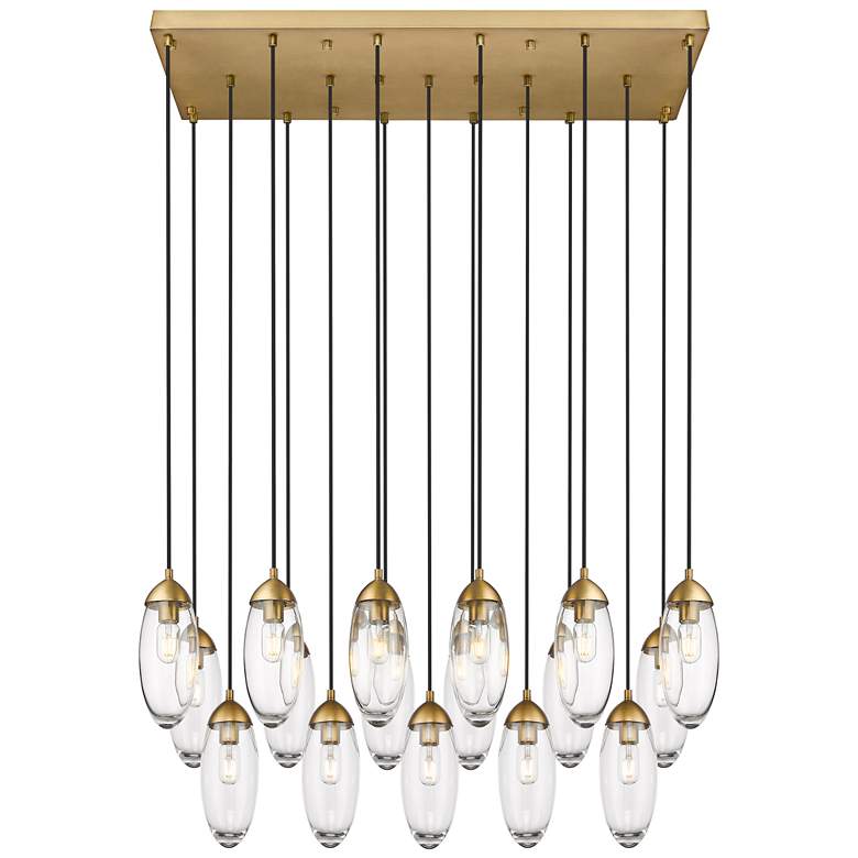 Image 1 Arden by Z-Lite Rubbed Brass 17 Light Linear Chandelier