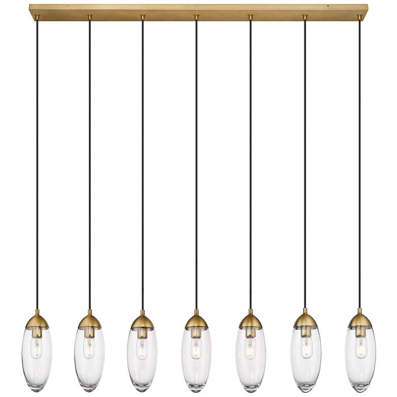 Image 1 Arden by Z-Lite Rubbed Brass 7 Light Linear Chandelier