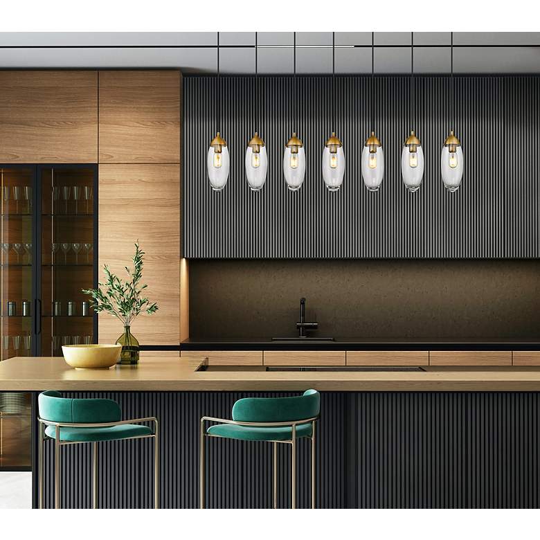 Image 3 Arden by Z-Lite Rubbed Brass 7 Light Linear Chandelier more views