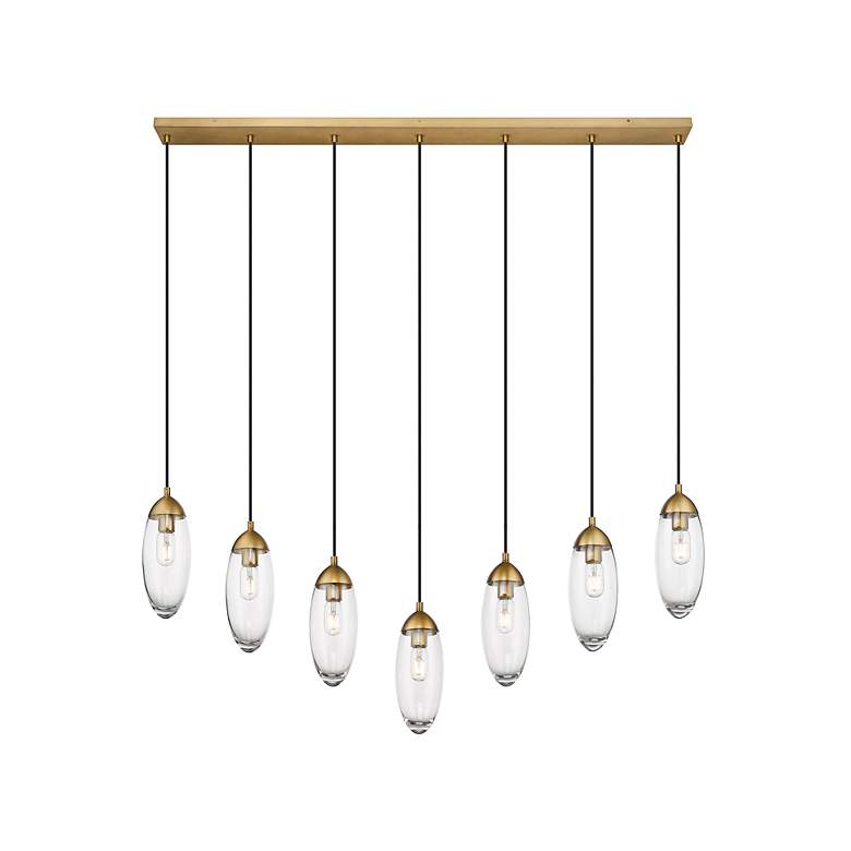 Image 5 Arden by Z-Lite Rubbed Brass 7 Light Linear Chandelier more views