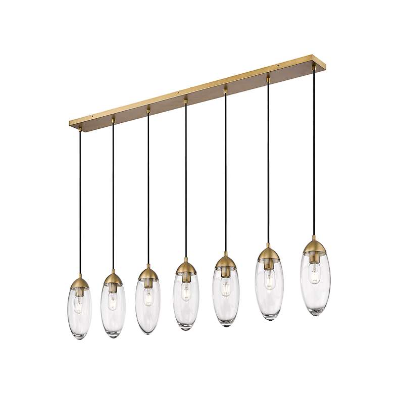 Image 6 Arden by Z-Lite Rubbed Brass 7 Light Linear Chandelier more views
