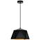 Arden Collection Pendant D15.0" H9.6 Lt:1 Black And Gold Finish
