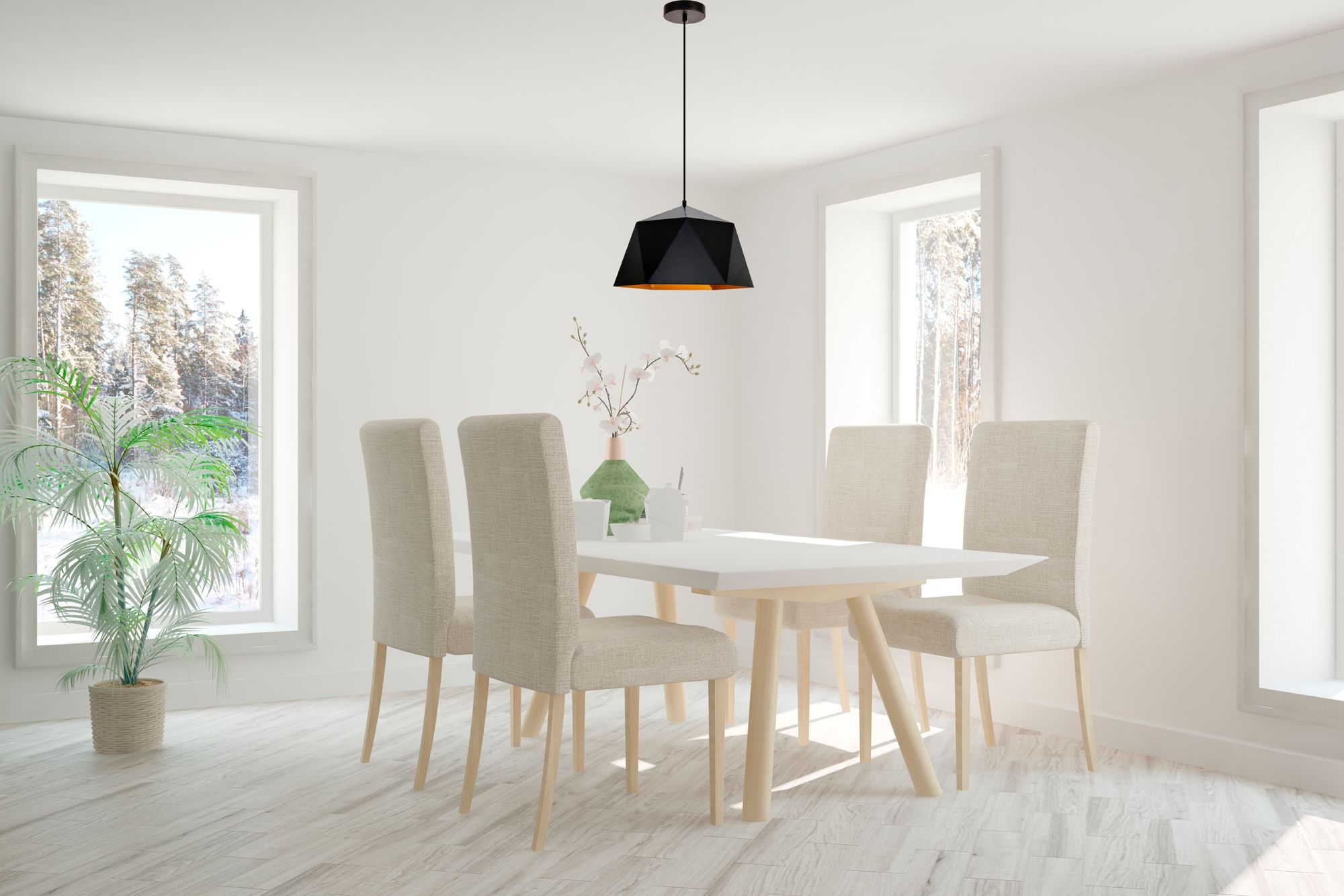 Arden Collection Pendant D15.0" H9.6 Lt:1 Black And Gold Finish