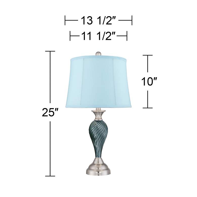 Arden Green-Blue Glass Twist Blue Softback Table Lamps Set of 2 more views