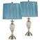 Arden Mercury Glass Table Lamps Set of 2 with Teal Shades