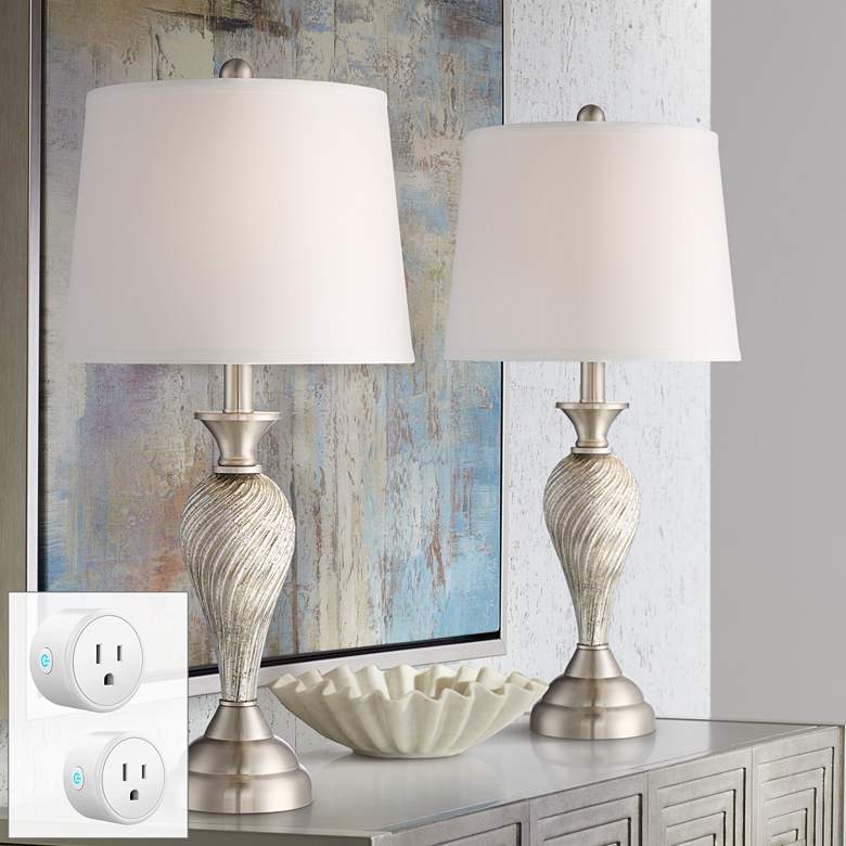Image 1 Arden Twist Column Table Lamps Set of 2 with Smart Sockets
