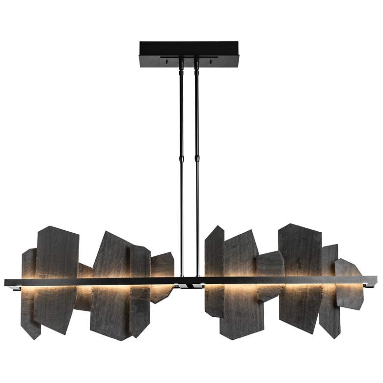 Image 1 Ardesia 51.9 inch Black Short Linear Pendant With Slate