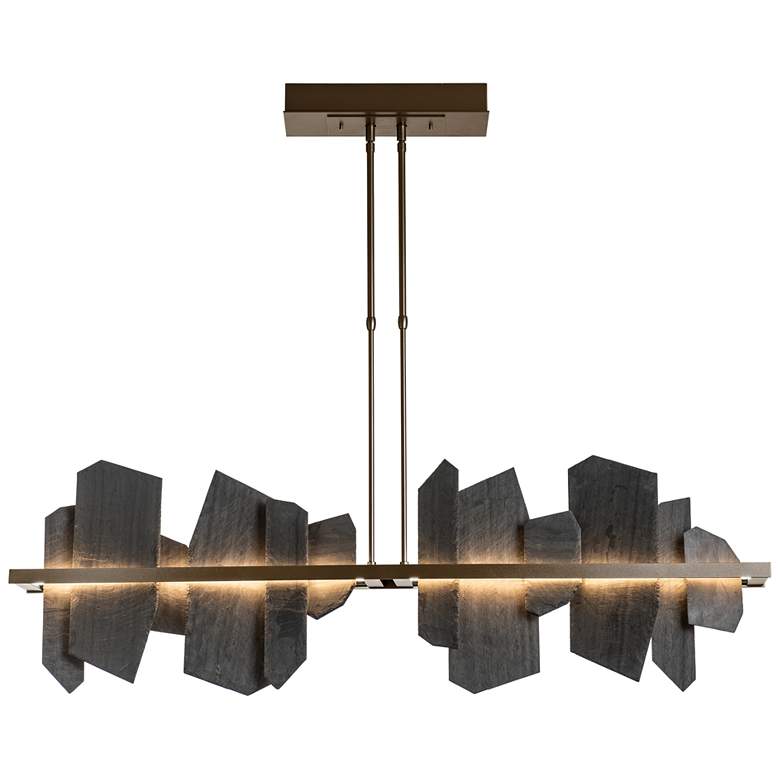 Image 1 Ardesia 51.9 inch Bronze Short Linear Pendant With Slate