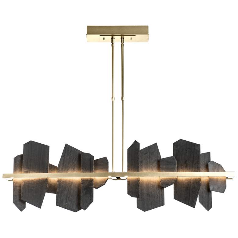 Image 1 Ardesia 51.9" Wide Modern Brass LED Linear Pendant
