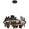 Ardesia Circular LED Pendant - Bronze - Slate Accents - Standard Height