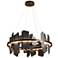 Ardesia Circular LED Pendant - Bronze - Slate Accents - Standard Height