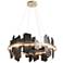 Ardesia Circular LED Pendant - Gold - Slate Accents - Standard Height