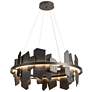 Ardesia Circular LED Pendant - Iron - Slate Accents - Standard Height