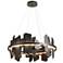 Ardesia Circular LED Pendant - Iron - Slate Accents - Standard Height