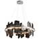 Ardesia Circular LED Pendant - Platinum - Slate Accents - Standard Height
