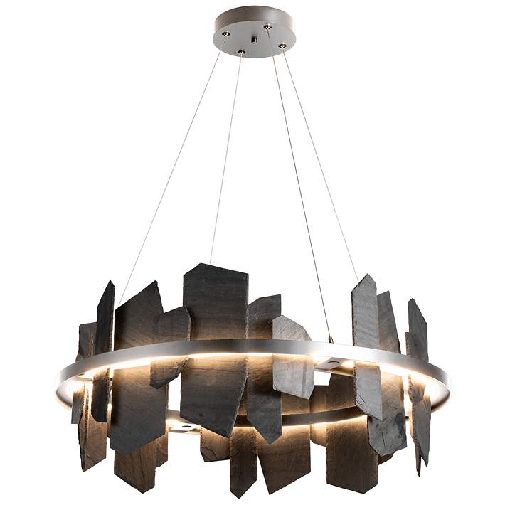 Ardesia Circular LED Pendant - Sterling Accents - Standard Height - #680V2 | Lamps Plus