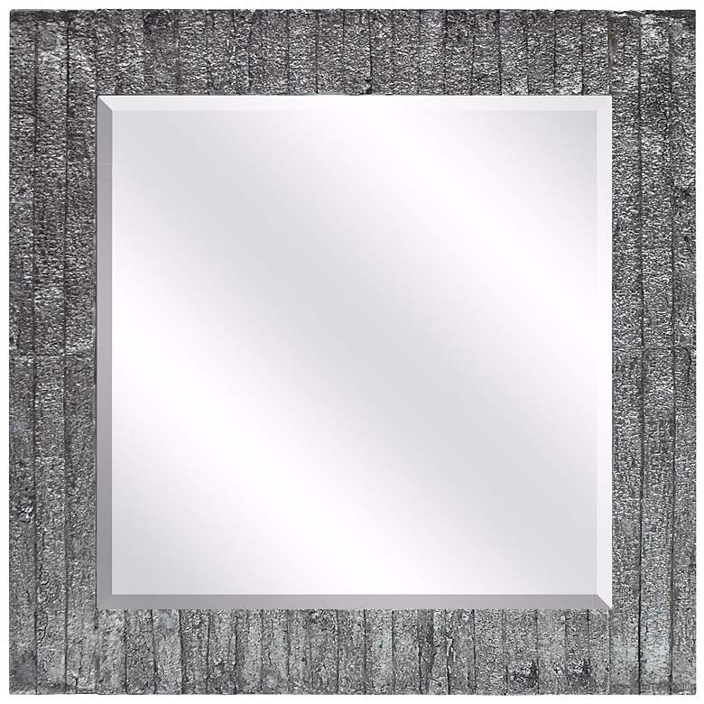 Image 1 Ardine 31 1/2 inch Square Silver Textured Wall Mirror